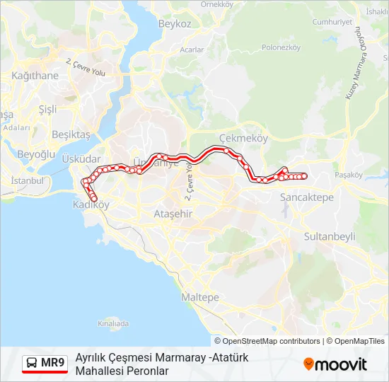 MR9 Bus Line Map