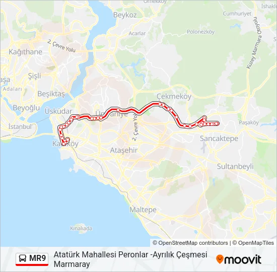 MR9 Bus Line Map