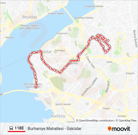 11BE Bus Line Map