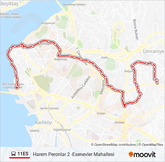 11ES bus Line Map