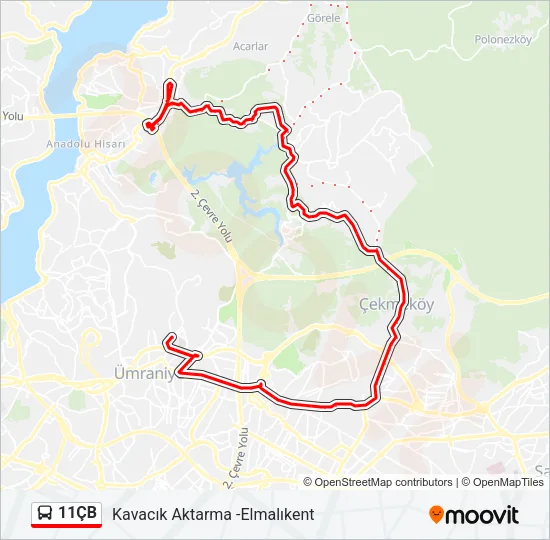 11ÇB Bus Line Map