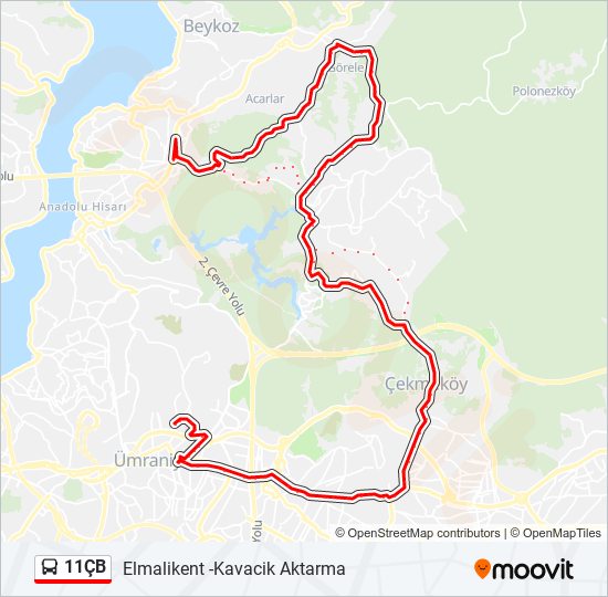 11ÇB bus Line Map