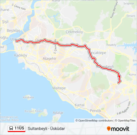 11ÜS Bus Line Map