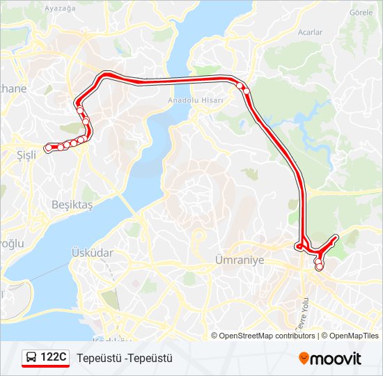 122C bus Line Map