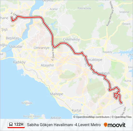 122H Bus Line Map