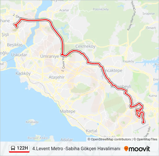 122H Bus Line Map