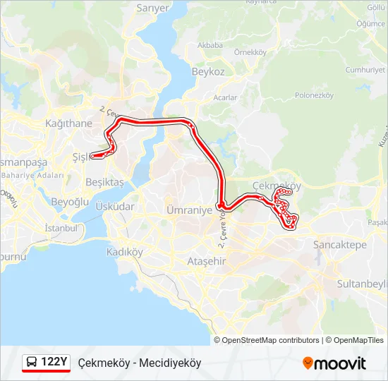 122Y Bus Line Map