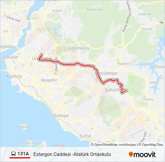131A Bus Line Map