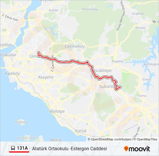 131A bus Line Map