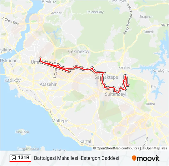 131B Bus Line Map