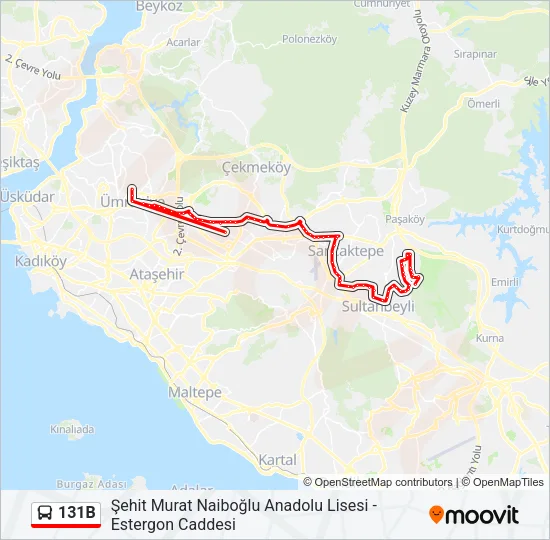 131B Bus Line Map