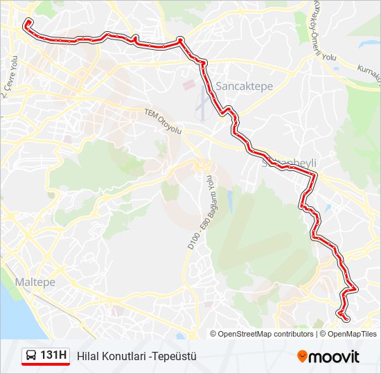 131H bus Line Map