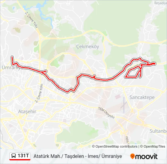 131T Bus Line Map