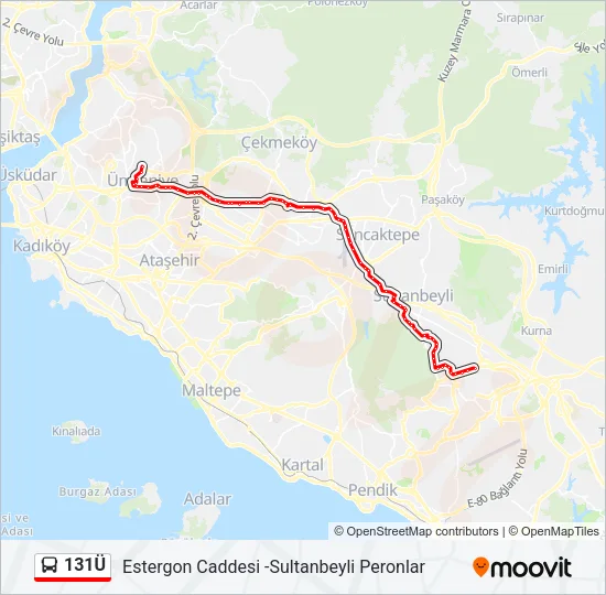 131Ü Bus Line Map