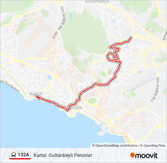 132A bus Line Map