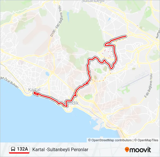 132A Bus Line Map