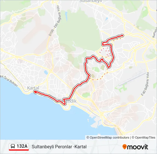 132A Bus Line Map
