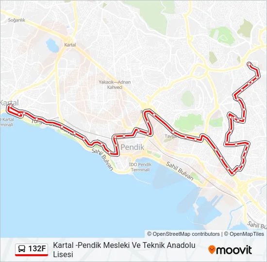 132F Bus Line Map