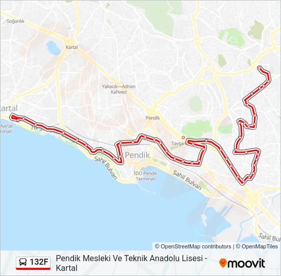132F Bus Line Map