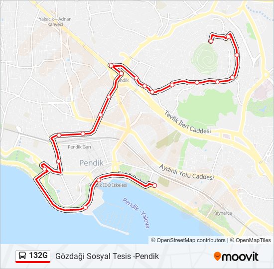 132G bus Line Map