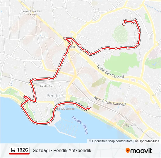 132G Bus Line Map