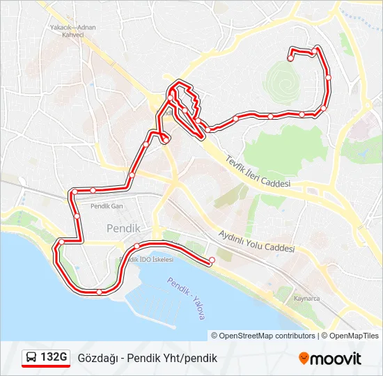 132G Bus Line Map