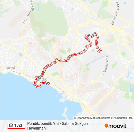 132H Bus Line Map