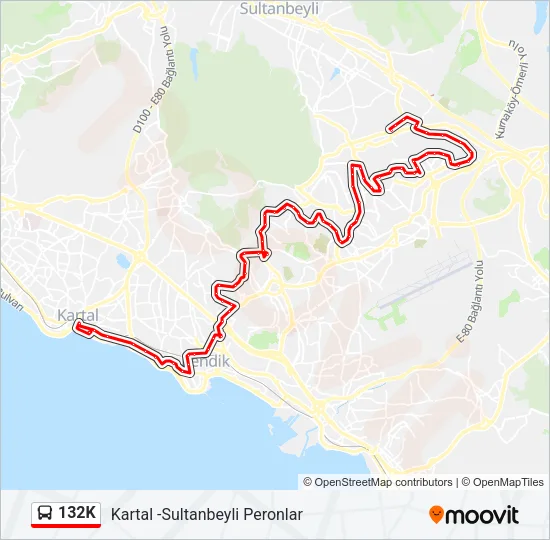 132K Bus Line Map