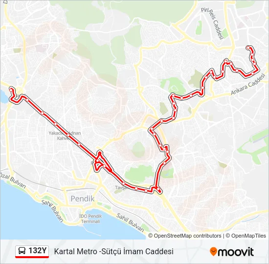 132Y Bus Line Map