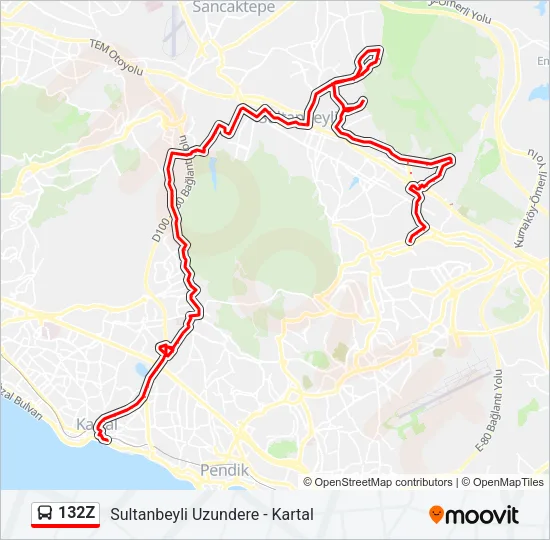 132Z Bus Line Map