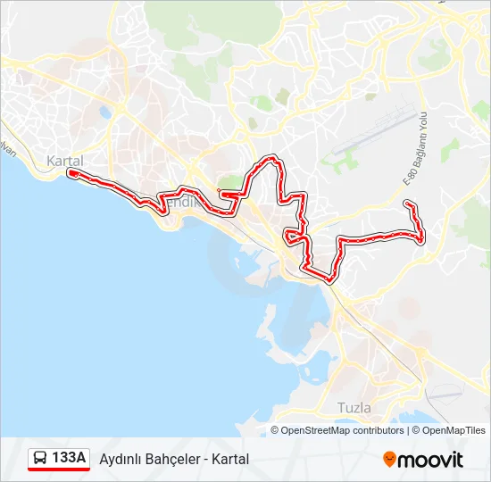 133A Bus Line Map