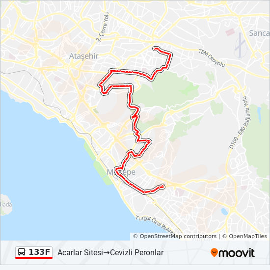 133f guzergahi saatleri duraklari ve haritasi acarlar sitesi cevizli peronlar