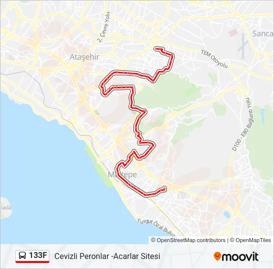 133F Bus Line Map