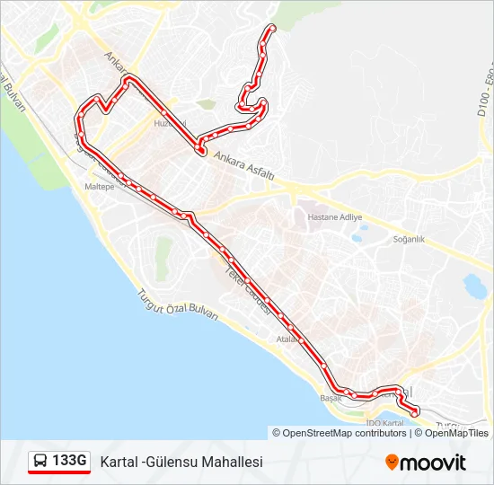 133G Bus Line Map