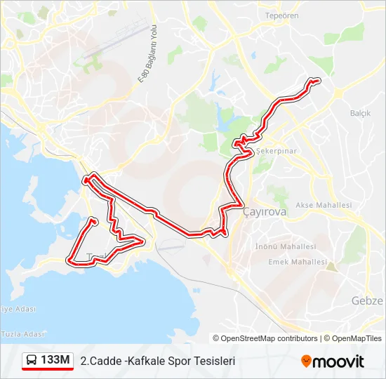 133M Bus Line Map