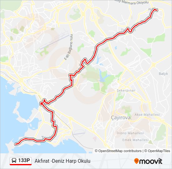 133P Bus Line Map