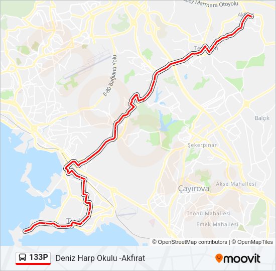 133P Bus Line Map