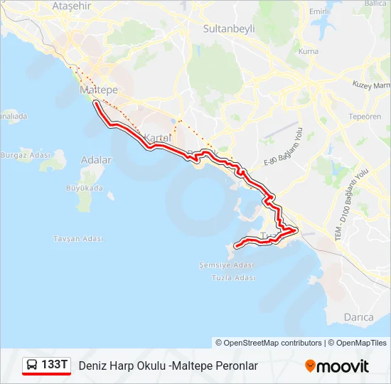 133T Bus Line Map