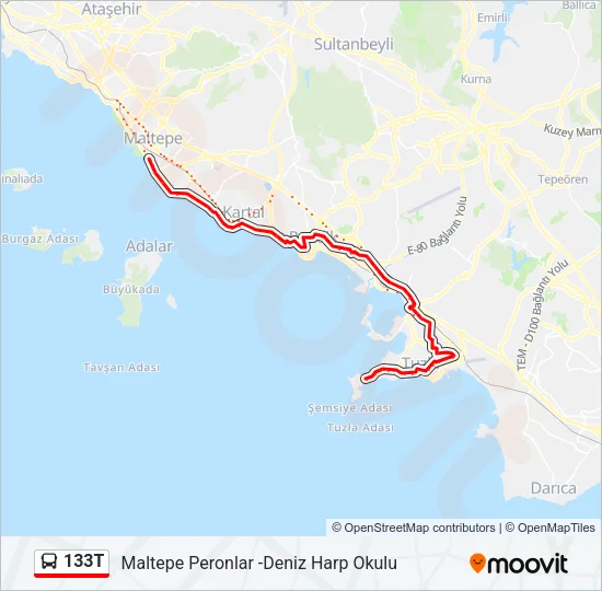 133T Bus Line Map