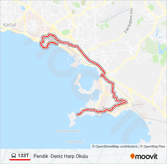 133T Bus Line Map
