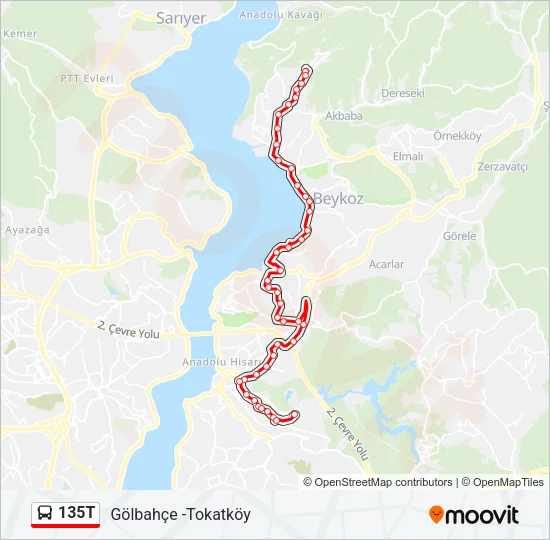 135T Bus Line Map