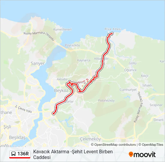 136R Bus Line Map