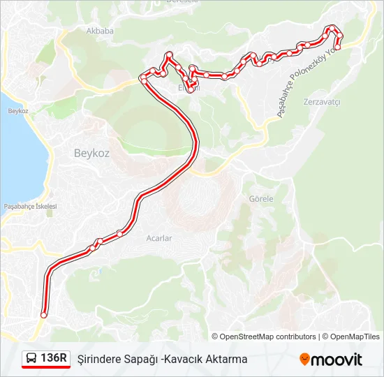 136R Bus Line Map