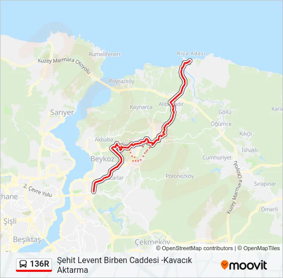 136R Bus Line Map