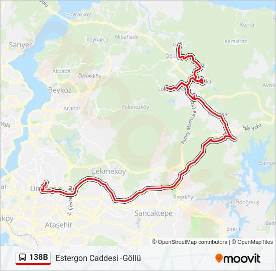 138B Bus Line Map