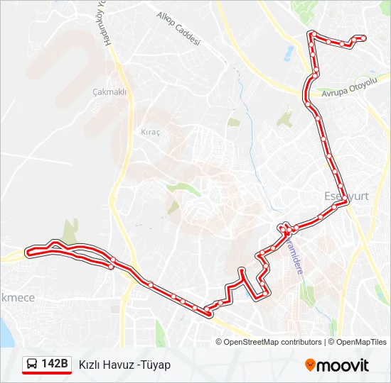 142B Bus Line Map
