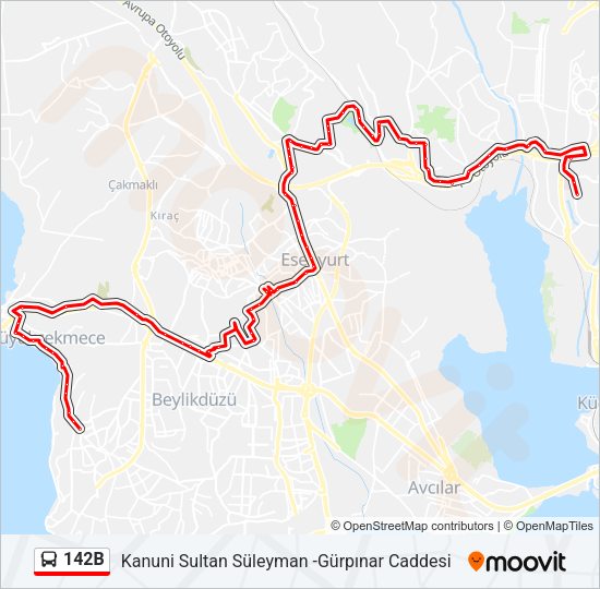 142B Bus Line Map