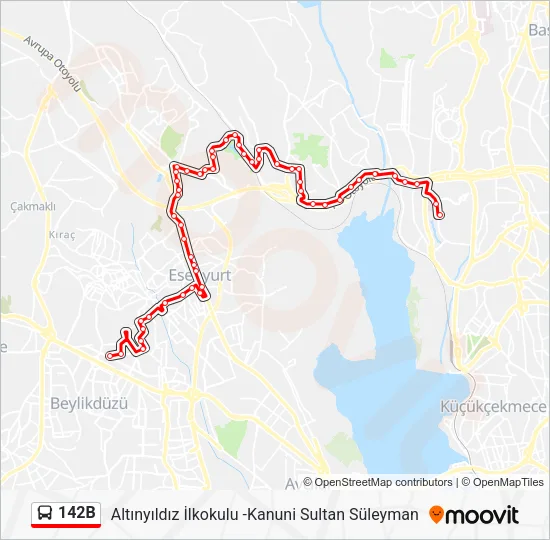 142B Bus Line Map