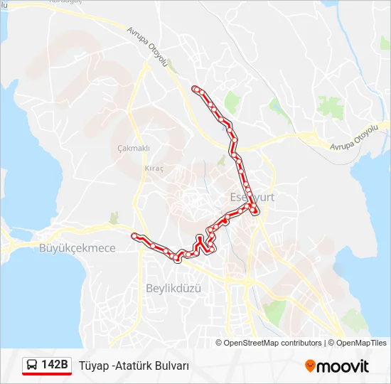 142B Bus Line Map