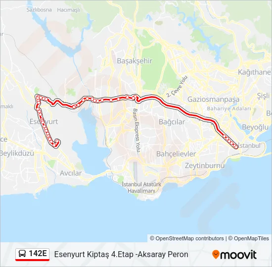 142E Bus Line Map